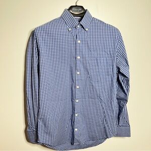 Peter Millar Crown Comfort Blue Gingham Button Down Shirt